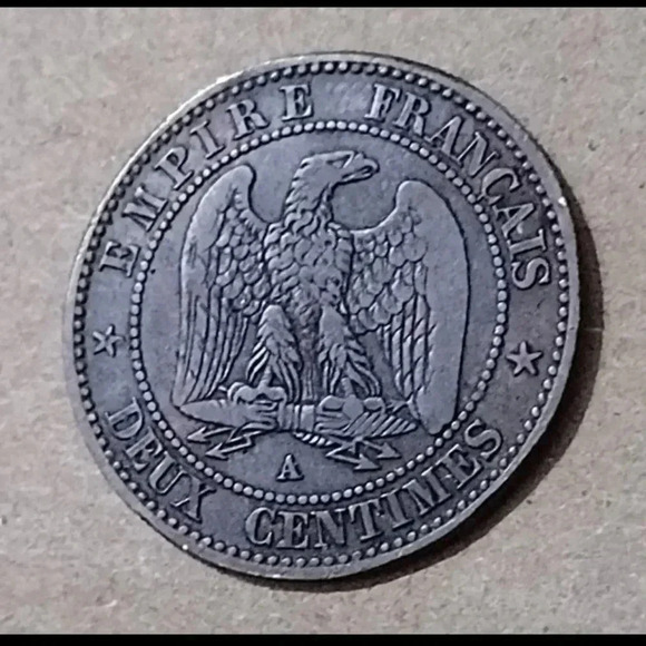 Rare 1853 A Paris, France MINTED 2 Centimes Coin, with Napoleon III, Fine Detail - Picture 4 of 4